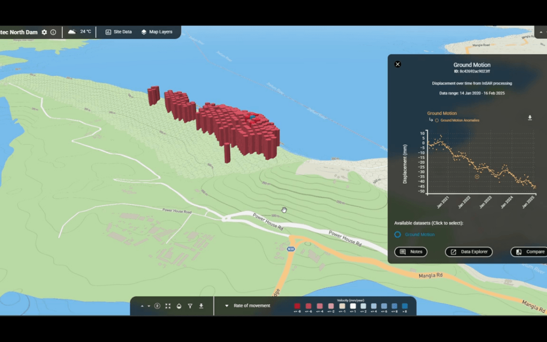 Rezatec Ground Motion Demo: Monitoring Dam Movement
